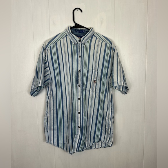Vintage Short Sleeved Striped Button Down Sz M - Picture 1 of 10